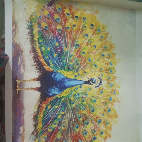 Viventiq Without Frame Peacock Painting for Wall vastu | Peacock Wall ...