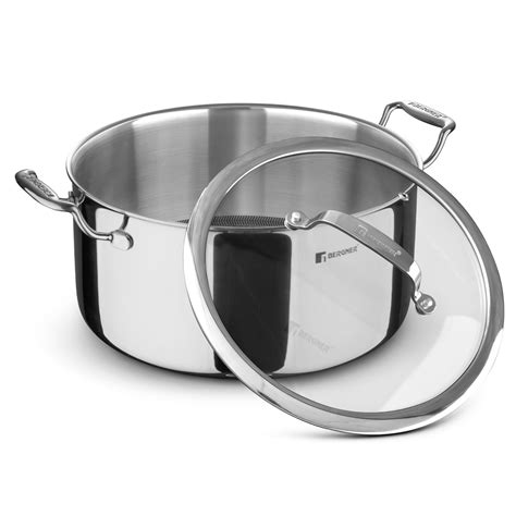 Buy Bergner Hitech Triply Non-Stick 24 cm (5.3 L) Casserole with Flat ...