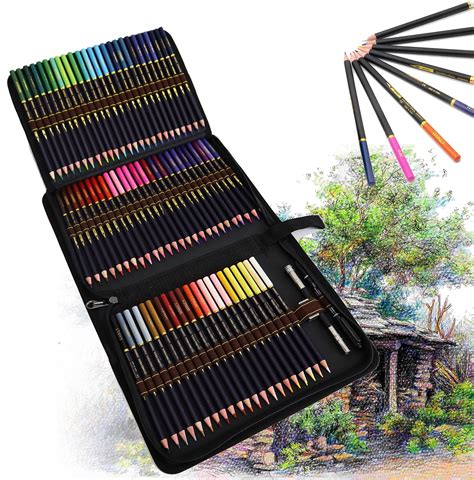MIKOUJOS 72 Color Coloured Pencils Drawing Pencil Set, Art Colouring ...