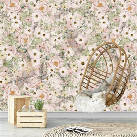 Buy Floralplus Removable Wallpaper Peel and Stick Wallpaper Daisy ...