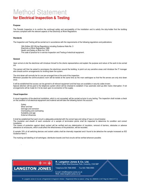 Image result for Method Statement Electrical Testing