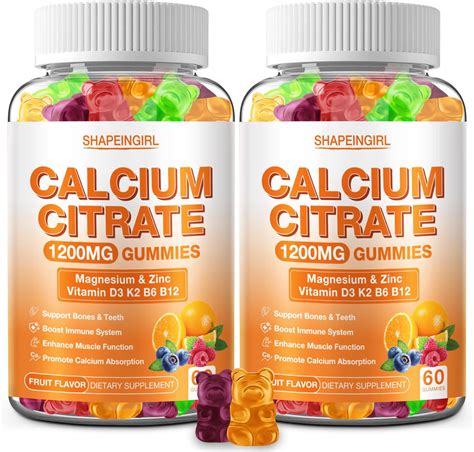 Amazon.com: 1200mg Calcium Citrate with Vitamin D3, K2, B6 & B12 ...