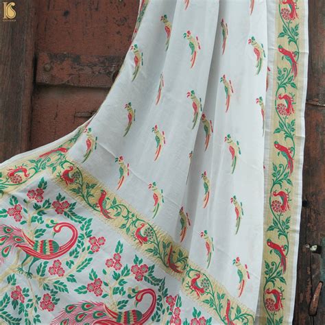 Banarasi Georgette Meenakari Birds Dupatta – Khinkhwab