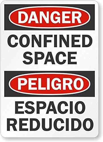 SmartSign "Danger - Confined Space" Bilingual Label | 10" x 14 ...