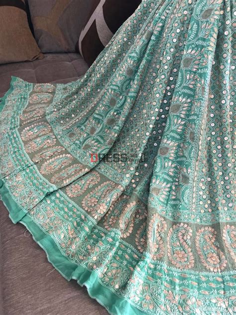 Green Gota Patti Chikankari Lehenga Skirt (Only Skirt) – Dress365days