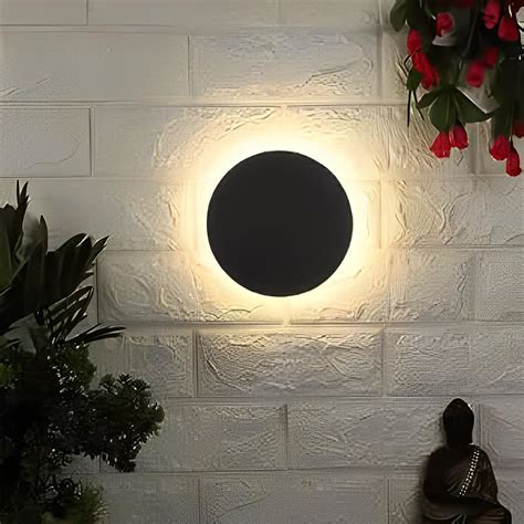 FILLISKA Aluminium 12 Watt Indoor/Outdoor Luxurious Black Moon Wall ...