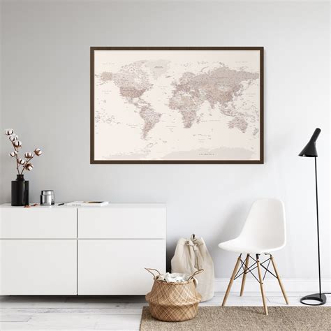 Detailed World Map Poster 的图像结果