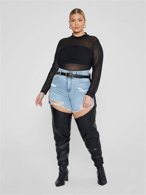 Plus Size Krista Wide Calf Thigh-High Boots with Belt Strap | Fashion ...