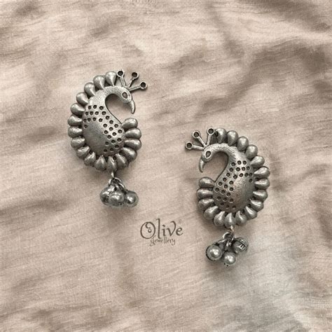 The Divine Peacocks - Silver Replica Earrings – Olive Jewellery