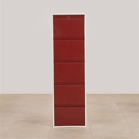 Buy (Refurbished) Helios Lagos Metal 10 Pairs Shoe Cabinet - Maroon ...