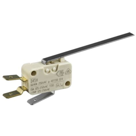 D45U-V3LL ZF | ZF Long Leaf Lever Micro Switch, Tab Terminal, 16 A ...