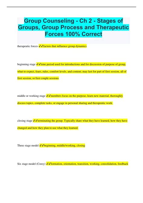 Group Counseling - Ch 2 - Stages of Groups, Group Process and ...