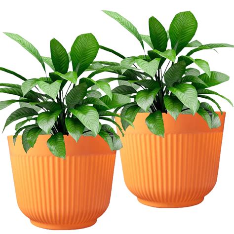 TECHBLAZE 12 inch Pots for Plants Big Size Plastic Flower Planters ...