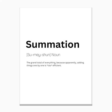 Summation Definition Meaning Canvas Print by Kaigozen - Fy