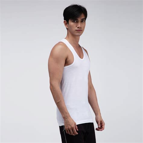 Amul Comfy Men's White Big Cotton U Neck Vest Pack of 4