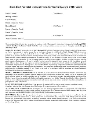 2022-2023 Parental Consent Form 2022-2023 Parental Consent Form for ...