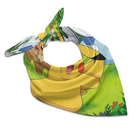Pokémon-Eeve Square Satin Head Scarf Hair Scarves Silk-like Bandana ...