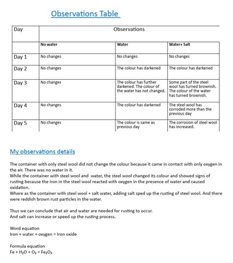 Image result for Rusting Science