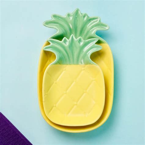 ANTIQRAFT Pineapple Ceramic Dessert Plate | Salad Plate | Bowls Set of ...