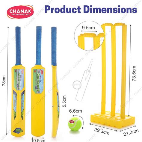 Chanak Big Cricket Kit for Boys & Girls Cricket Set (Bat+Ball+Stump ...