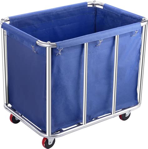 Laundry Cart with Wheels, 400L Capacity Commercial Laundry Sorter ...