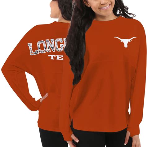 Texas Longhorns Women's Orange Aztec Sweeper Long Sleeve Oversized Top ...