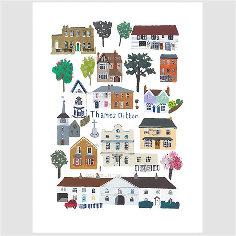 Thames Ditton I Fine Art Print | Lisa Tolley Artist and Illustrator