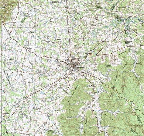 Warren County Tennessee Map. (600+k). Detail from USGS topographic map, 1:100,000-scale metric ...