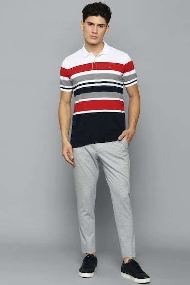 Buy Men Multi Stripe Polo Neck T-shirt Online - 780108 | Louis Philippe