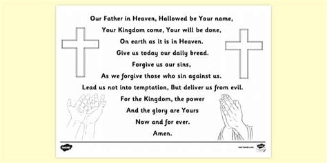 Lord's Prayer Colouring Page Printable | Colouring Sheets