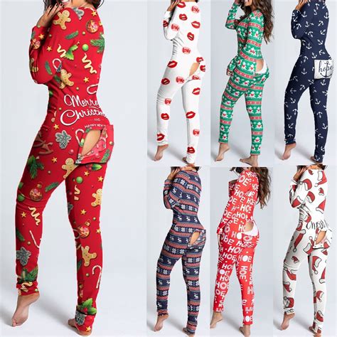 Christmas Women's Rompers Button Back Flap (21 Styles) S-XL - Reindeer ...