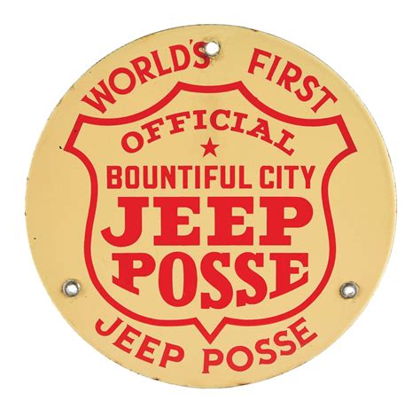 Lot Detail - BOUNTIFUL CITY JEEP POSSE PORCELAIN SIGN.