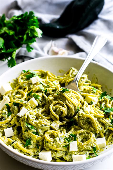 Espagueti Verde | Green Spaghetti | Spaghetti in Creamy Poblano Sauce ...