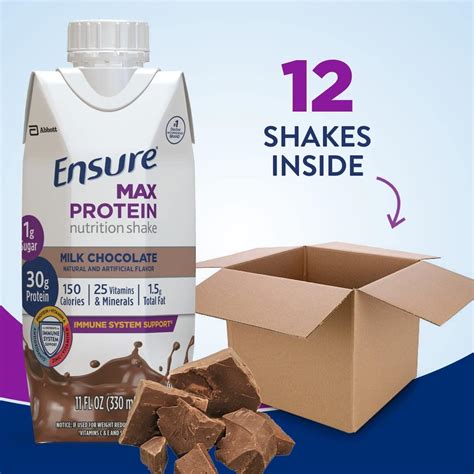Ensure Max Protein Nutrition Shake 30g Protein 1g Sugar Milk Chocolate ...