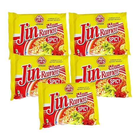 Ottogi Jin Ramen Korean Style Vegetarian Instant Noodles Spicy Flavor ...