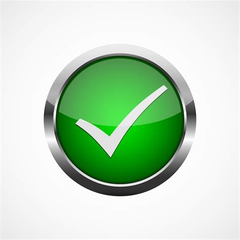 Check mark button. vector illustration. green glossy button with check ...