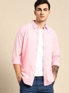 United Colors of Benetton Men Solid Casual Pink Shirt - Buy United ...