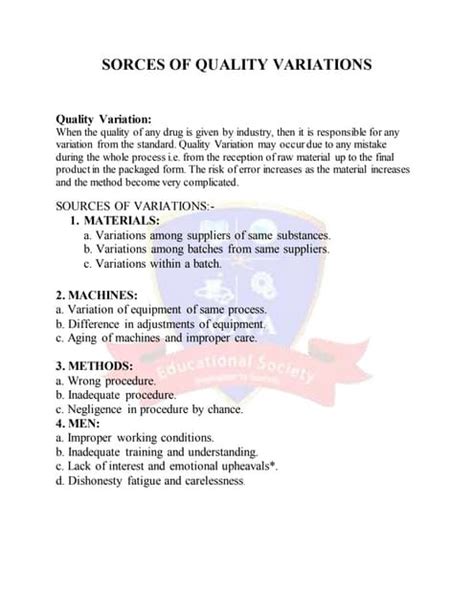 Image result for Sources of Variation in Quality Management