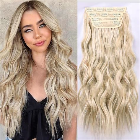 Amazon.com: HAIRUP Clip in Hair Extensions, Ash Blonde Mix Platinum ...