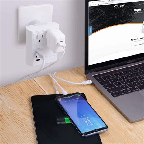 Buy Orei World Travel Plug Adapter M8 Max 3 USB + Pd 18W USB-C Input ...