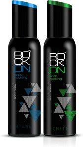 ROCK ON Deodorant Body Spray Combo Pack [Ignite + Intense], Long ...