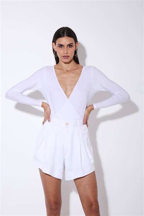 Hug Me - V Neck Lycra Bodysuit - Solid – Monokrom