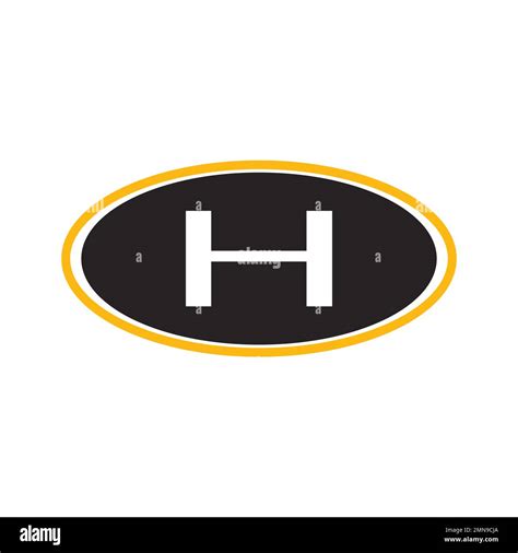 Helipad Icon, Helicopter Landing Pad, Area, Platform, H Letter, Vector ...