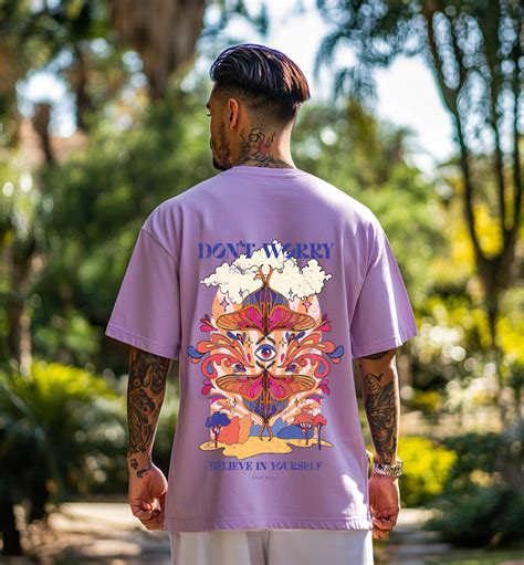 Believe Yourself Lilac Oversized Graphic Printed T-shirt – Veirdo
