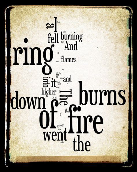 Ring of Fire Lyrics Johnny Cash Word Art Print by no9images, $25.00 ...