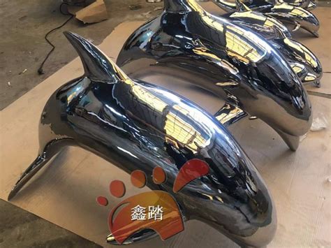 海豚雕塑定制 不锈钢镜面海豚雕塑