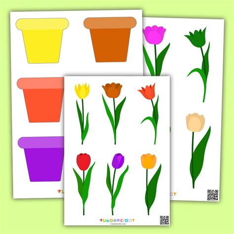 Free Printable Tulip Flower Craft Template for Kindergarten