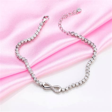 Infinite Radiance Cubic Zirconia Rhodium-Plated 925 Sterling Silver Br ...