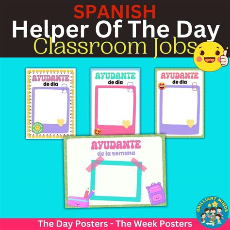 Spanish Student Helper Of The Day | Classroom Jobs | week Poster | Made ...