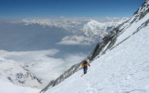 Wallpaper skier, mountains, snow, top, winter hd, picture, image